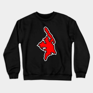 Cortes Island Outline in Spicy Red - Solid Crimson - Cortes Island Crewneck Sweatshirt